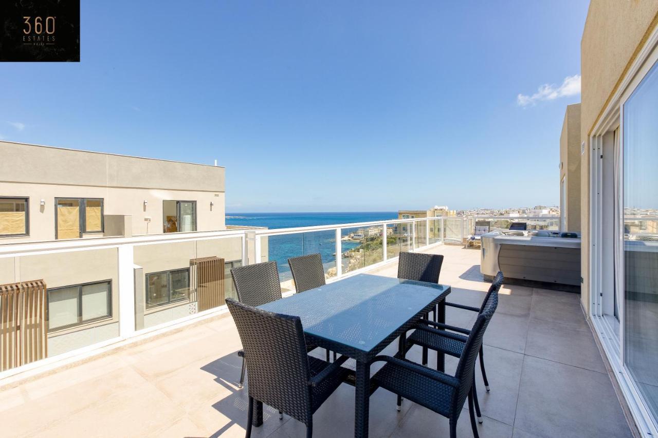 Lux Sea Front Penthouse With Breathtaking Views In St Pauls By 360 Estates Apartman San Pawl il-Baħar Kültér fotó